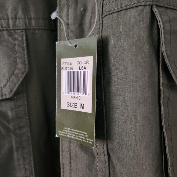 EDDIE BAUER Army/Khaki Green Short Sleeve Button Up Shirt. Mens M. - Picture 4 of 6